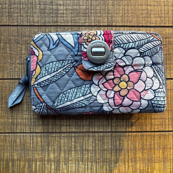 Vera Bradley Handbags - Vera Bradley Tropical Evening Floral Turn-lock Zip Around Clutch Wallet 2019